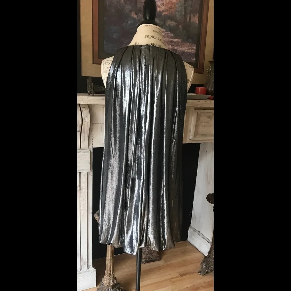 A.B.S. Collection Liquid Silver Prom Cocktail Dress - Picture 5 of 6